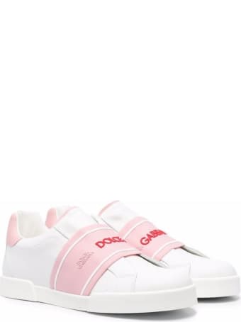 Dolce & Gabbana Leather Sneakers With Logo Band