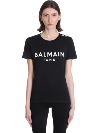 Balmain T-shirt In Black Cotton