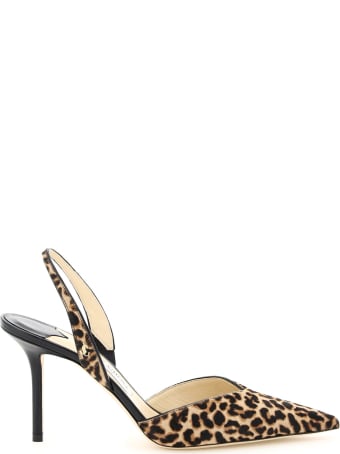 Jimmy Choo Thandi 85 Leopard Print Slingback Pumps