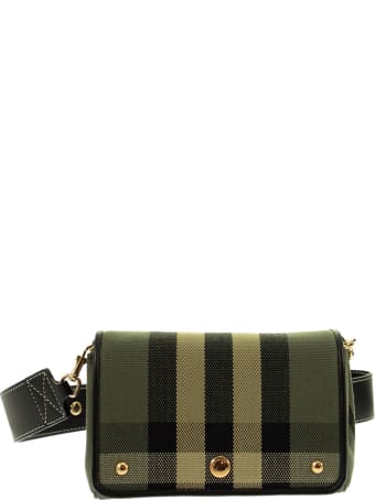 Burberry Hackberry - Small Shoulder Bag With Vintage Check Pattern And Leather Trim