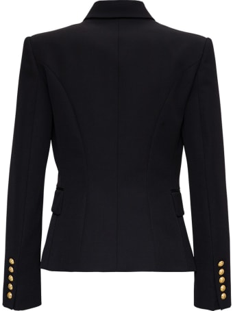 Balmain Double-breasted Black Viscose Blazer
