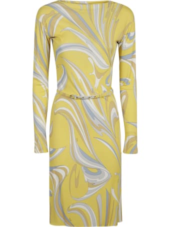 Emilio Pucci Classic Print Belted Dress