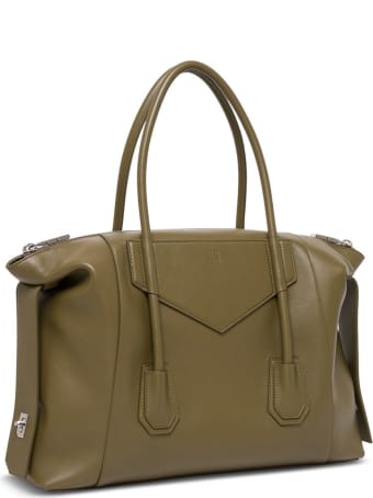 Givenchy Antigona Soft Lock Handbag In Black Leather