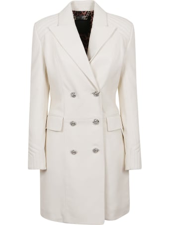 Philipp Plein Lamb Leather Long Coat Iconic Plein