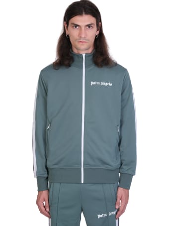 Palm Angels Classic Track Sweatshirt In Green Polyester