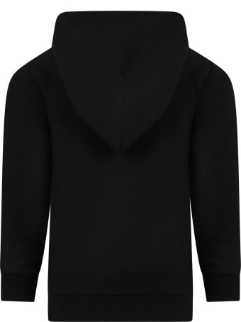 Gucci Black Sweatshirt For Kids With Vintage Logo