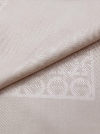 Salvatore Ferragamo Wool And Silk Scarf With All-over Gancini Print