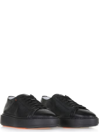 Santoni Sneaker In Black Leather