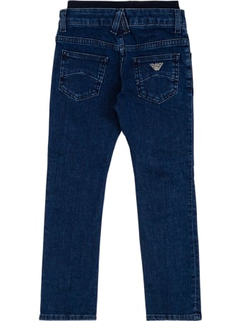 Emporio Armani Blue Denim Jeans With Elastic Waist