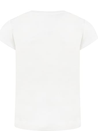 Monnalisa White T-shirt For Girl With Titty