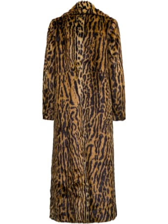 STAND STUDIO Kylie Long Coat With Animalier Print