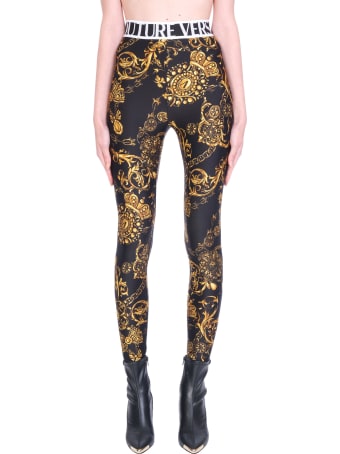 Versace Jeans Couture Leggins In Black Polyamide