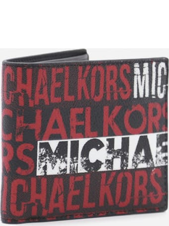 MICHAEL Michael Kors Bifold Wallet In Leather With Contrasting Logo Print