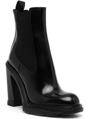 Alexander McQueen Treadonly Black Leather Boots