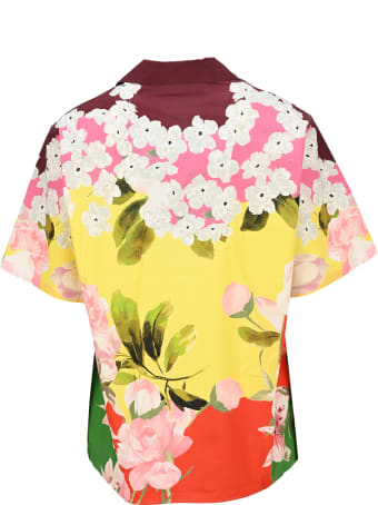 Valentino Flower Print Shirt Bowling Shirt