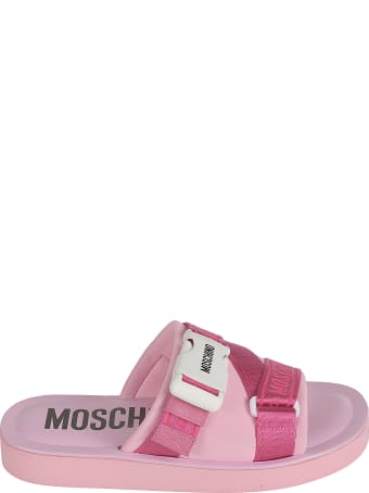 Moschino Strappy Logo Sliders