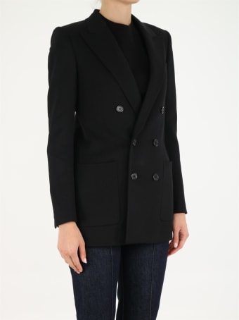 Saint Laurent Double-breasted Jacket In Wool Twill