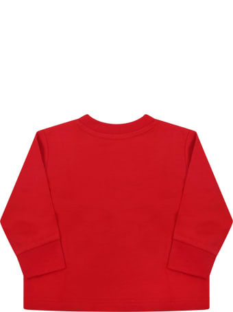 Ralph Lauren Red T-shirt For Baby Kids With Pony Logo