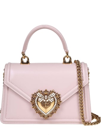 Dolce & Gabbana Small Devotion Handbag In Powder Leather
