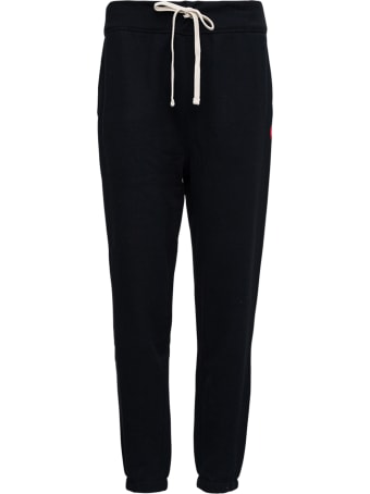 Polo Ralph Lauren Black Cotton Blend Jogger With Drawstring