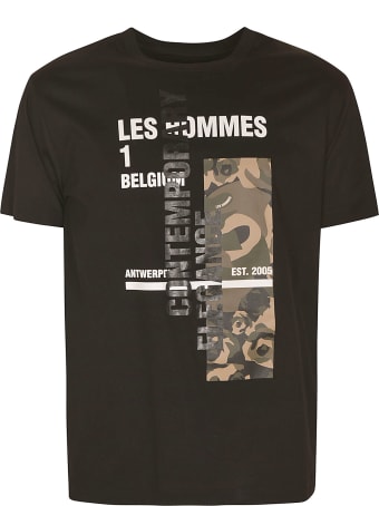 Les Hommes Regular Logo Print T-shirt