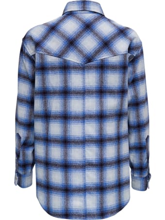Isabel Marant Étoile Marcelia Blue Check Wool Shirt