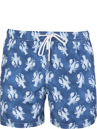 Fedeli Blue And Light Blue Lobster Madeira Man Swimsuit
