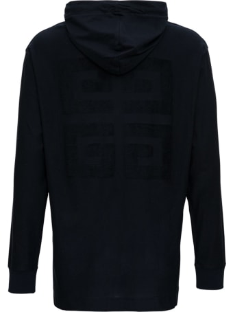 Givenchy Black Oversize Cotton Hoodie With Logo Print