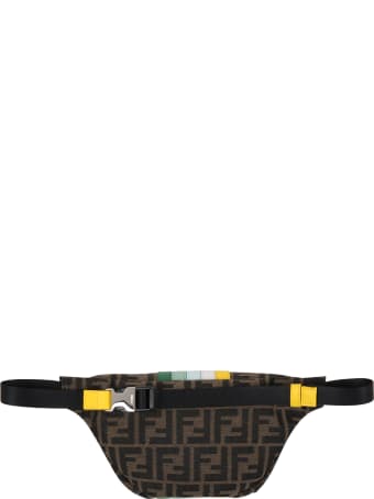 Fendi Brown Bum-bag For Girl With Colorful Stripes
