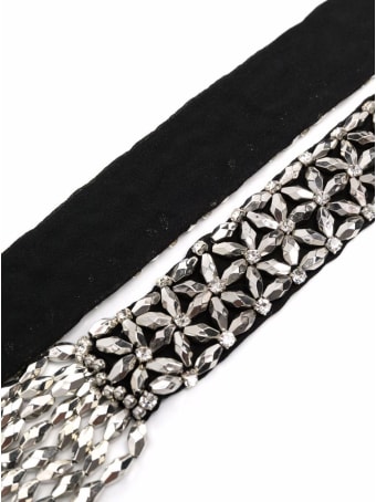 Isabel Marant Silk Blend Scarf With Crystal Decoration
