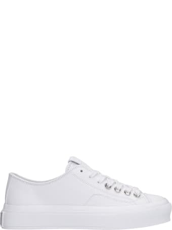 Givenchy City Low Sneakers In White Leather