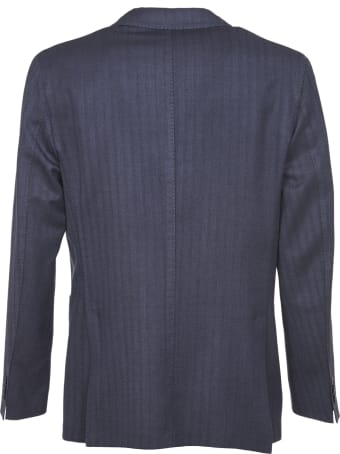 Boglioli Pinstripe And Herringbone Pattern Jeacket