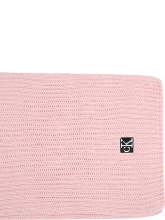 Calvin Klein Pink Scarf For Girl With Logo
