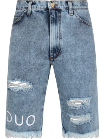 Natasha Zinko Light Blue Short For Boy With White Logo