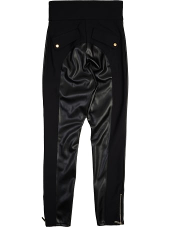 Elisabetta Franchi Faux Leather Equestrian Style Trousers
