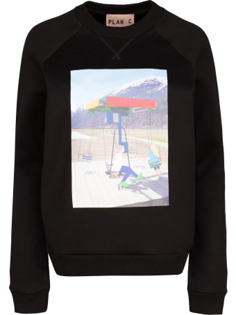 Plan C Printed Crew-neck Sweatshirt