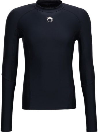 Marine Serre Training Long Sleeved T-shirt In Recycled Stretch Fabric With Logo