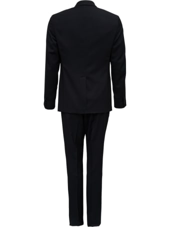 Tonello Single Breasted Tailored Black Wool Suit
