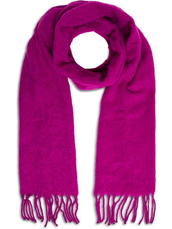 Jucca Purple Wool Blend Scarf With Fringes