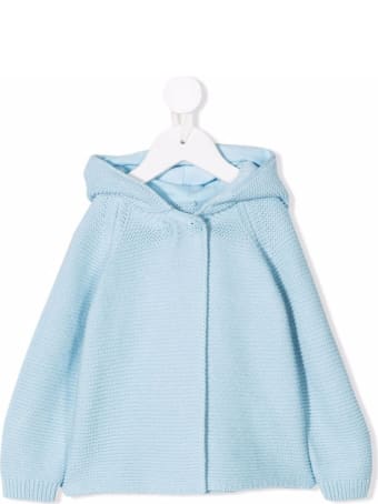 Stella McCartney Kids Light Blue Knitted Hooded Cardigan With Ears Detail