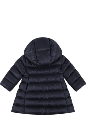 Moncler Blue ''majeure'' Jacket For Baby Girl With Patch