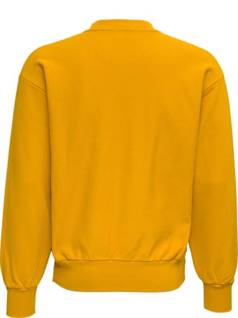 Aries Mustard Colored Jersey Sweatshirt With Logo Print