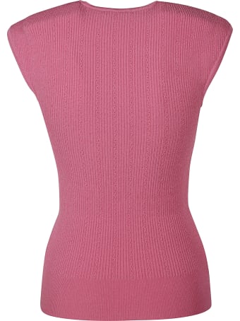 Balmain Button Embellished Sleeveless Top