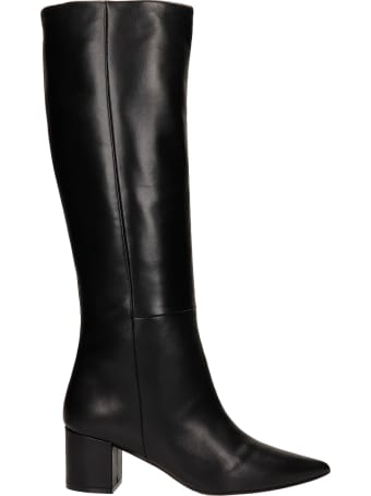 Marc Ellis Oregon High Heels Boots In Black Leather