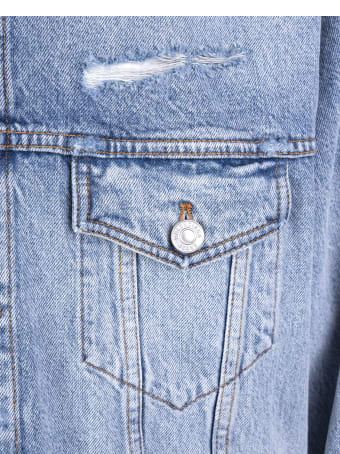 Balenciaga Unisex Light Blue Large Fit Barcode Jacket