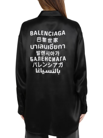 Balenciaga Black Languages Blouse