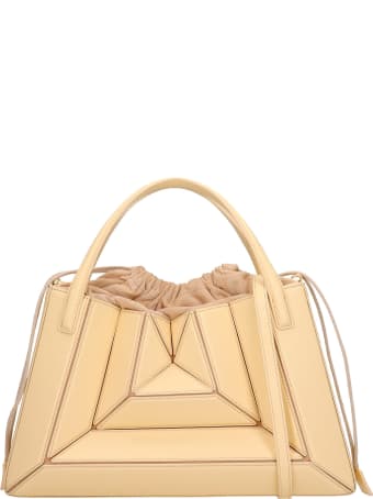 Mlouye Sera Tote Hand Bag In Beige Leather
