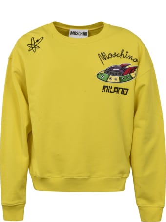 Moschino Logo Patched Ribbed Sweatshirt