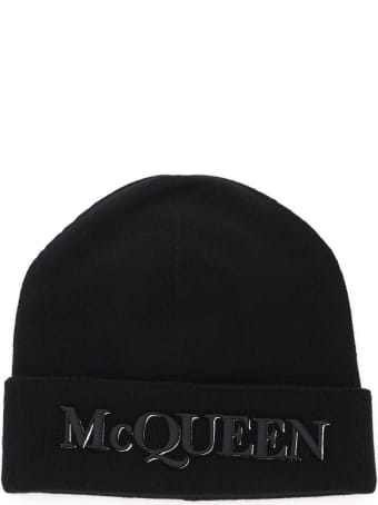 Alexander McQueen Beanie Hat With Front Logo