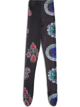 Chopova Lowena Stretch Fabric Leggings With Jewel Pendant Print